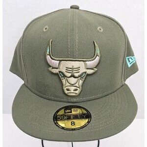 New ERA 59Fifty Chicago Bulls Fitted Hat Cap Rare Green Size 8 NEW With Tags